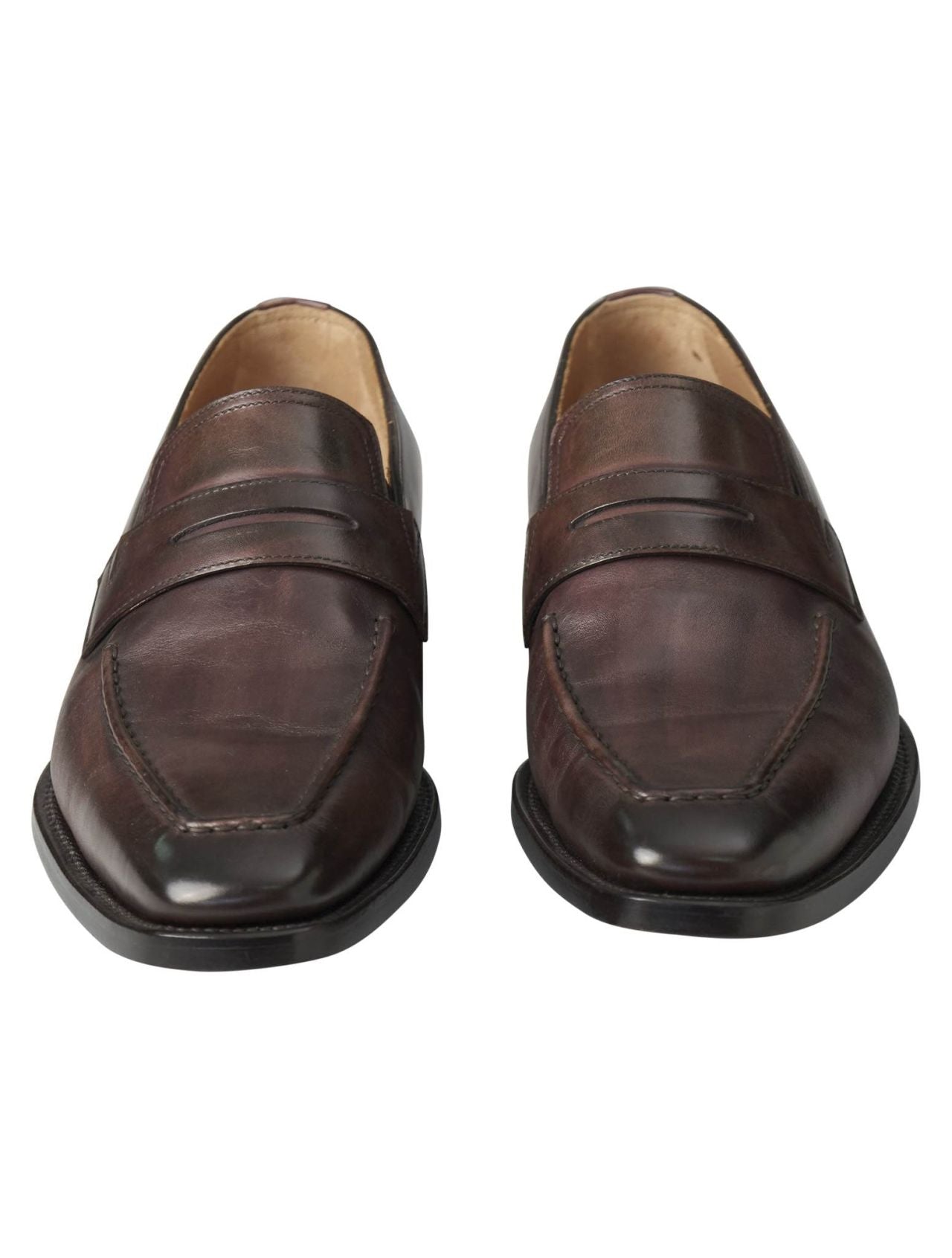 Kiton Brown Leather Loafers