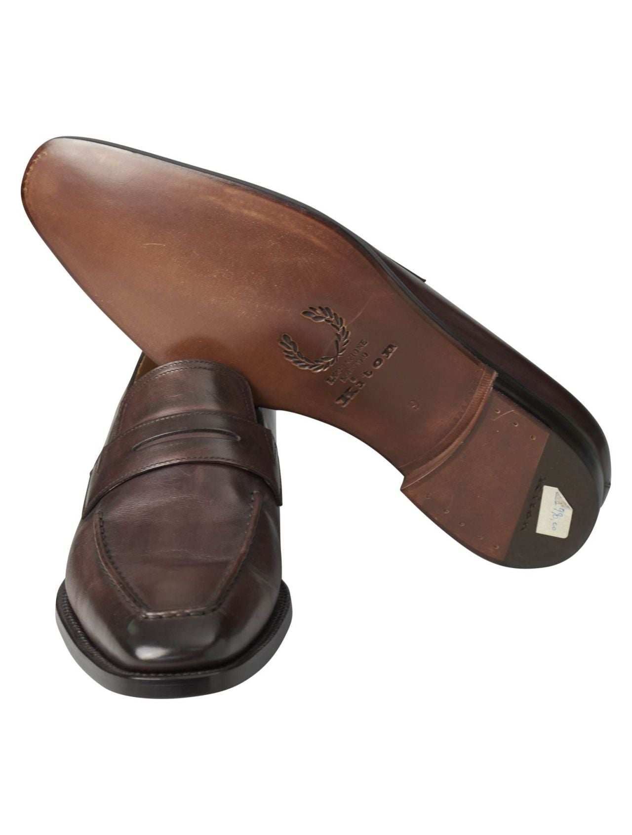 Kiton Brown Leather Loafers
