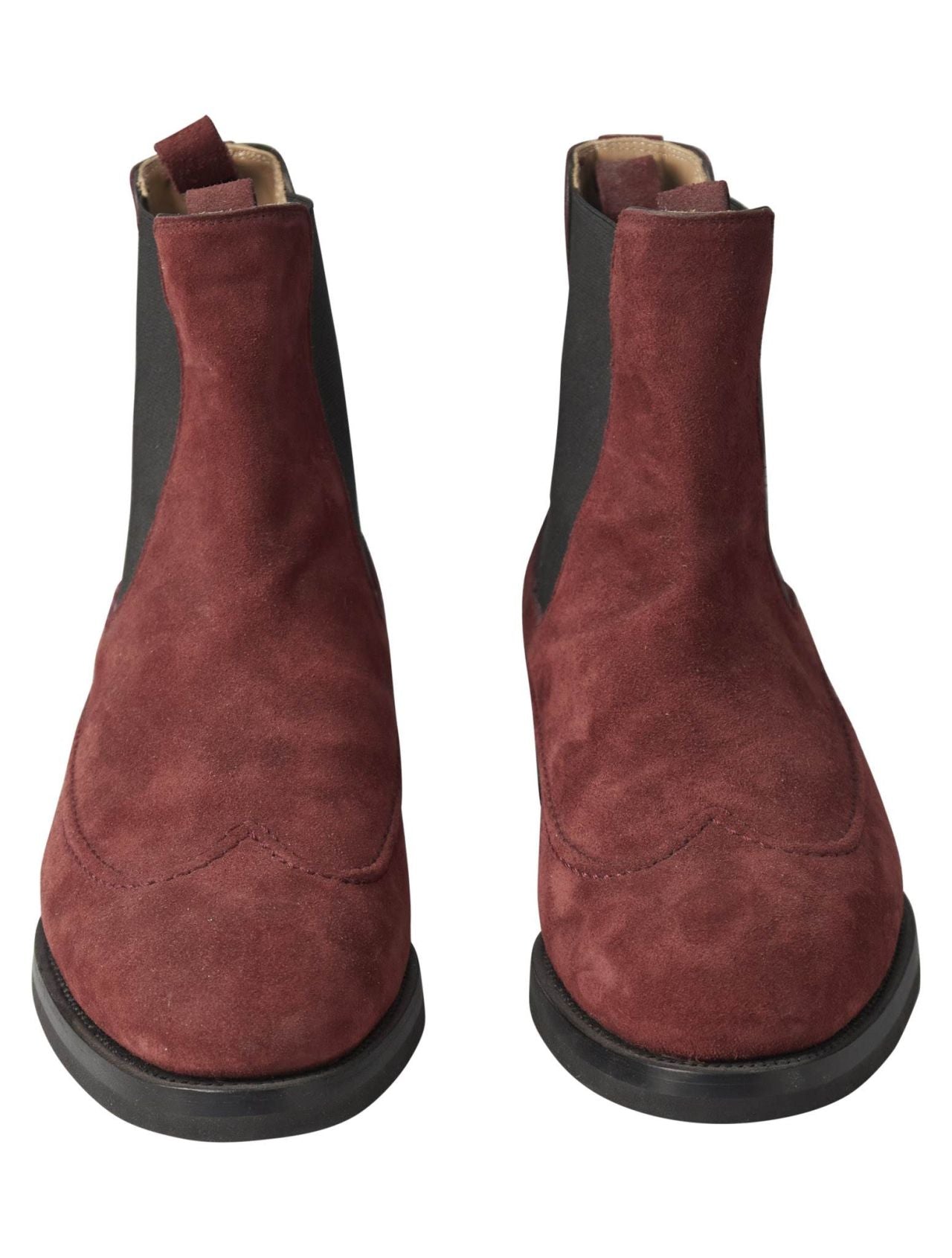 Kiton Burgundy Leather Suede Boots Shoes