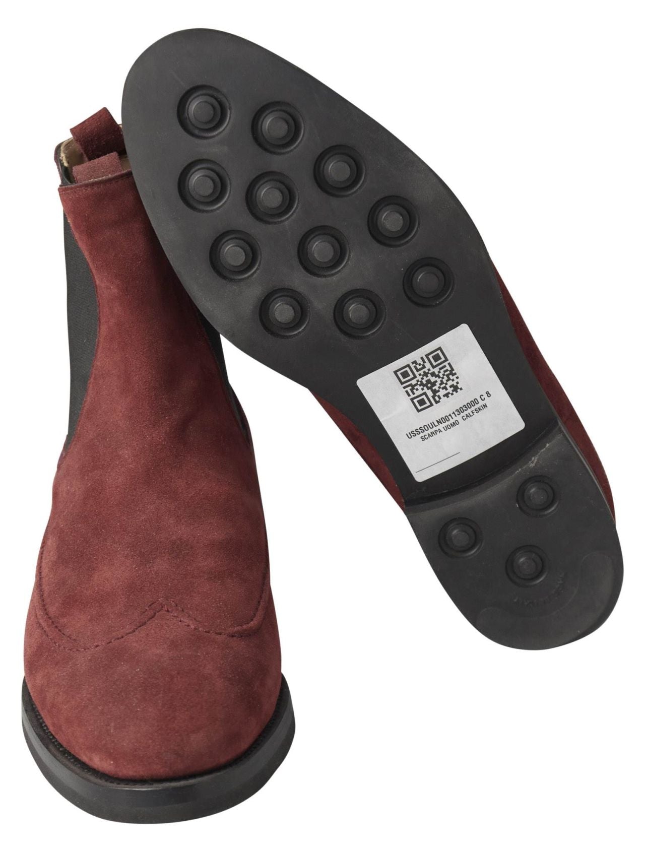 Kiton Burgundy Leather Suede Boots Shoes