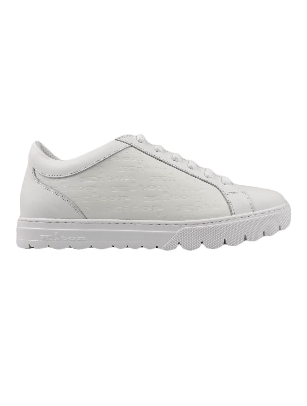 Kiton White Leather Sneakers