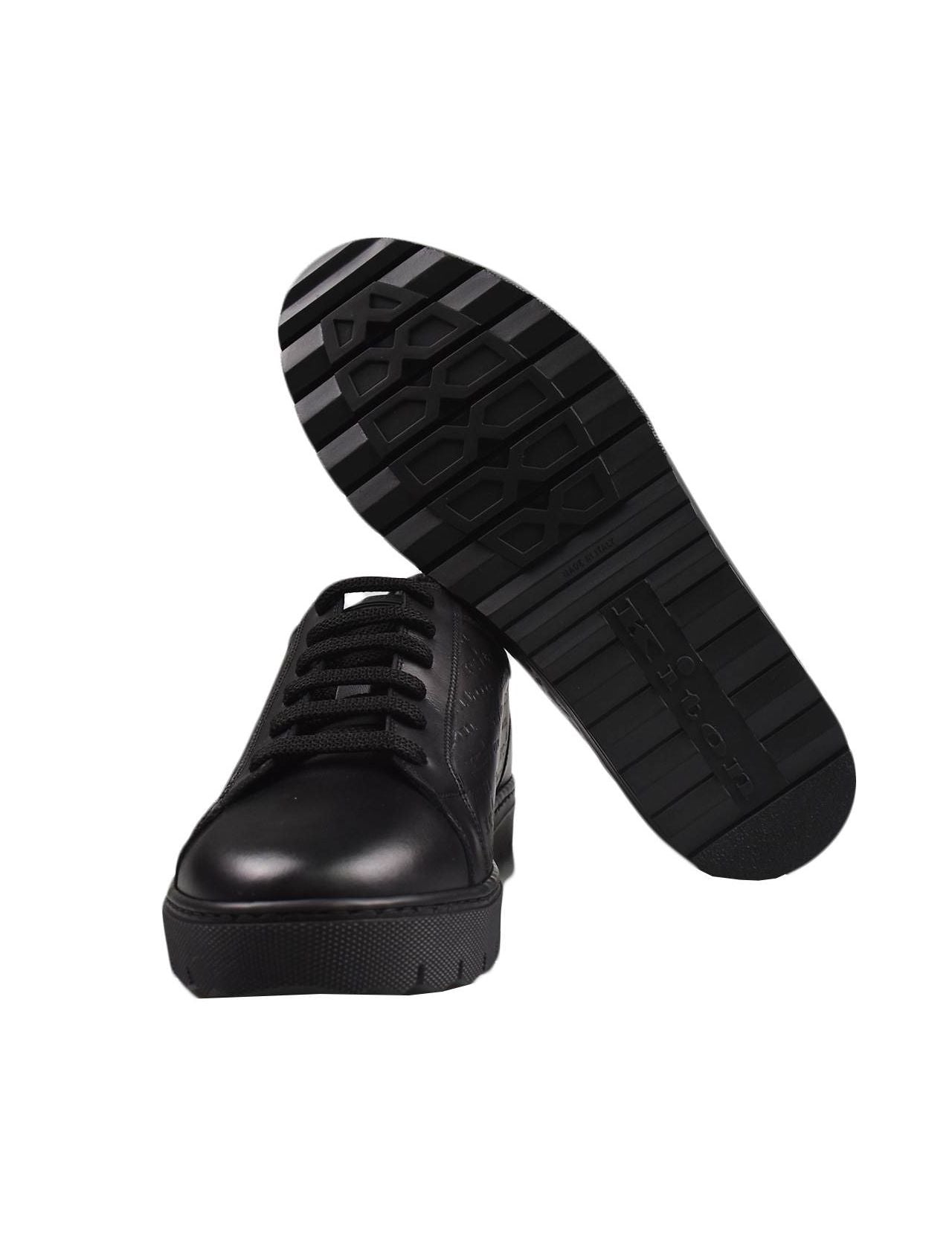 Kiton Black Leather Calf Shoes