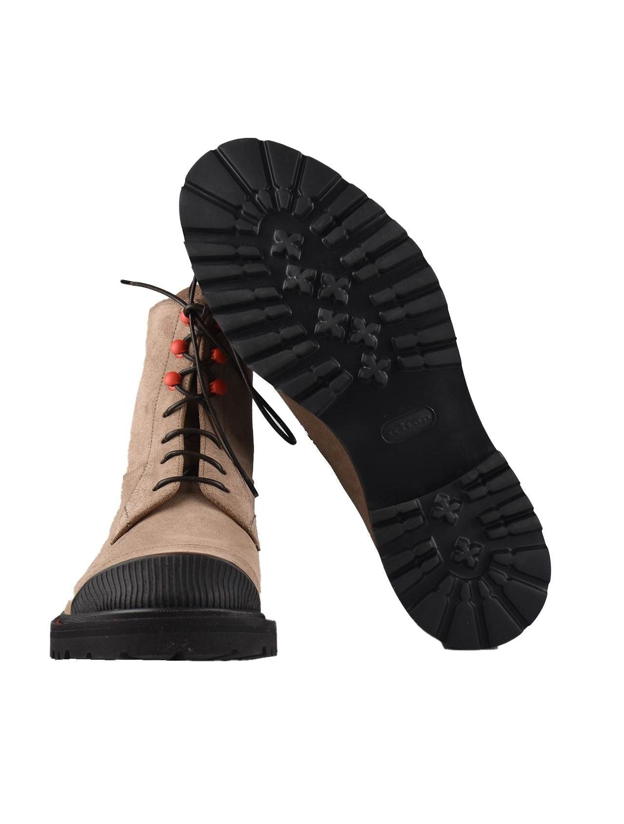 Kiton Beige Leather Calf Boots Shoes