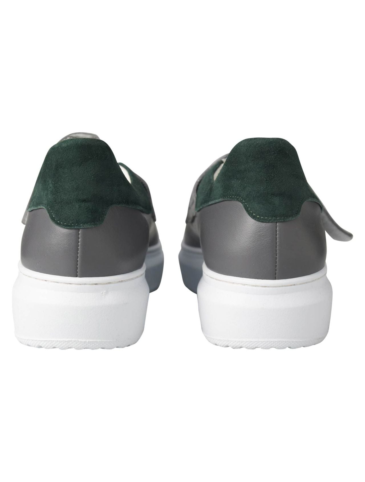 Kiton Gray Green Leather Sneaker