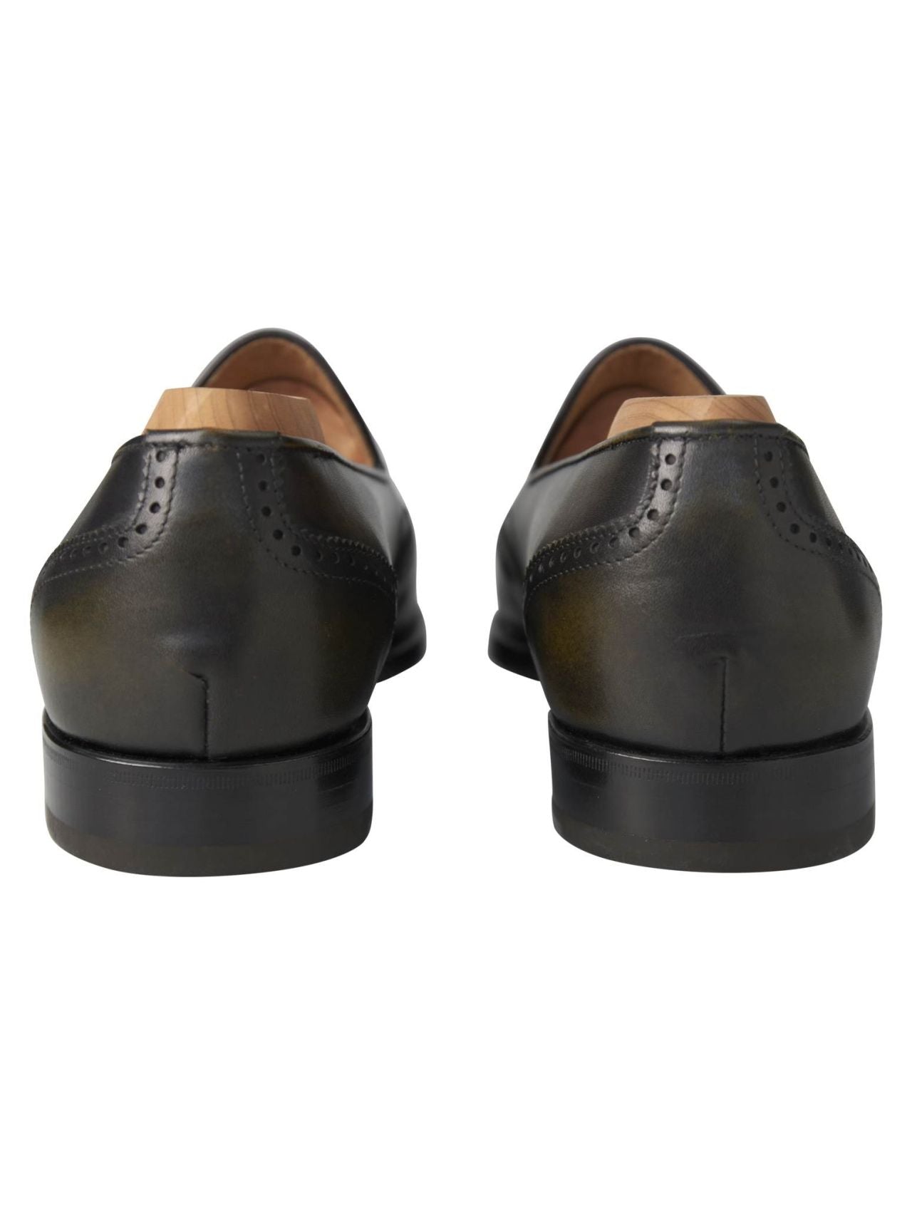 Kiton Dark Green Leather Loafers