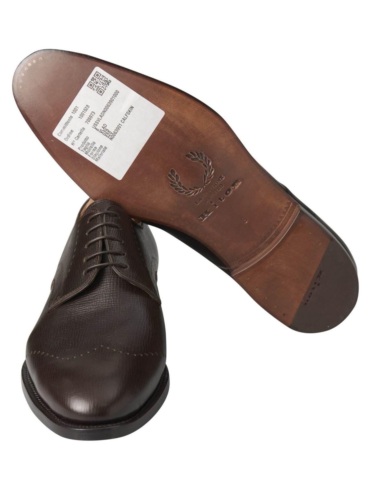 Kiton Brown Leather Dress Shoes