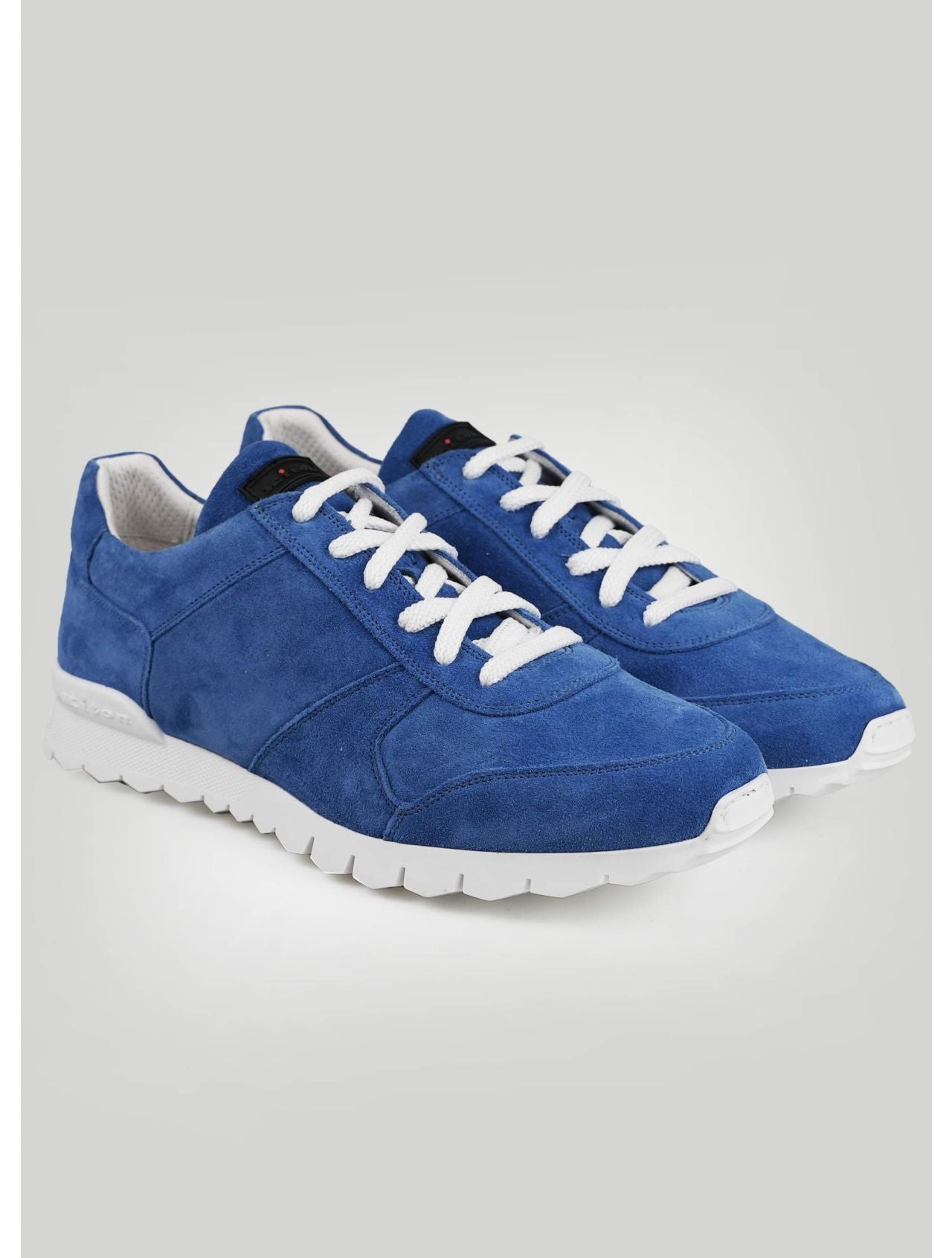 Kiton Light Blue Leather Suede Sneakers