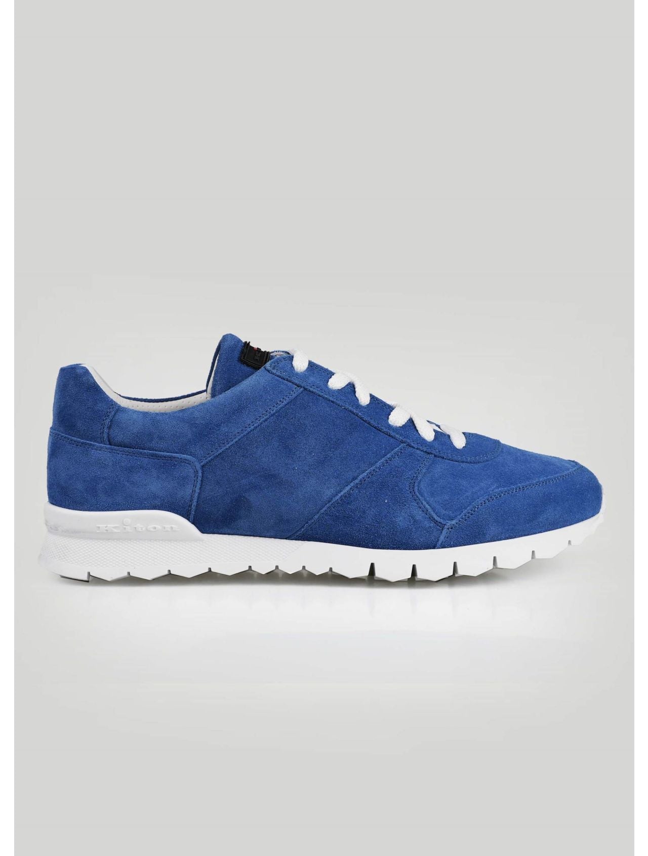 Kiton Light Blue Leather Suede Sneakers