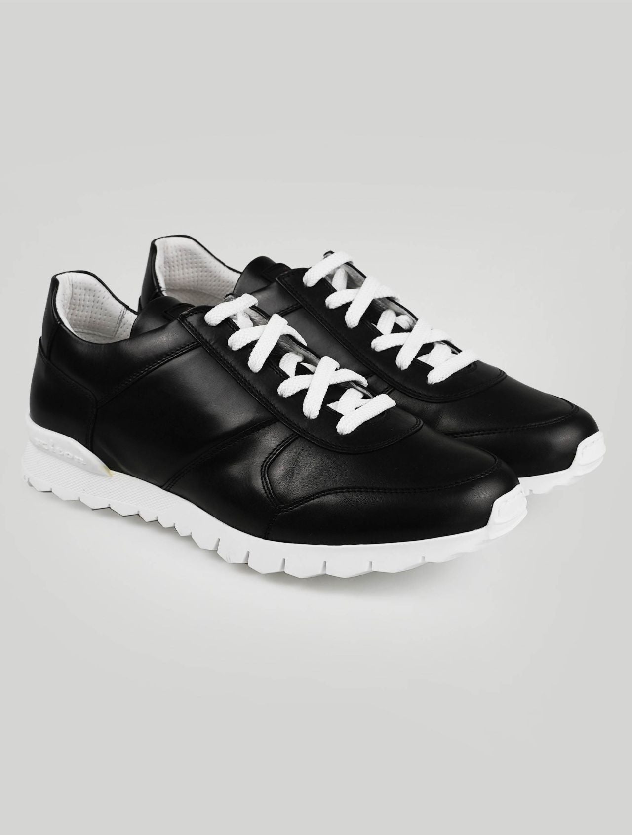 Kiton Black Leather Sneakers