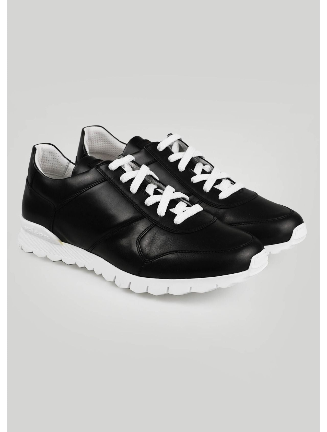 Kiton Black Leather Sneakers