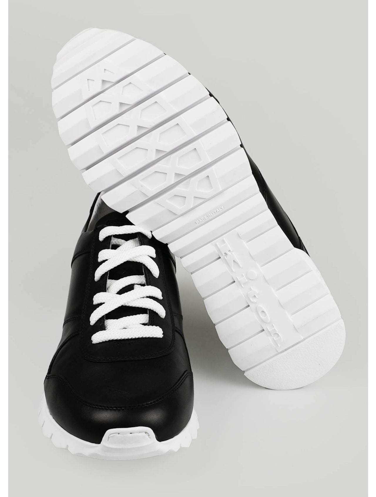 Kiton Black Leather Sneakers