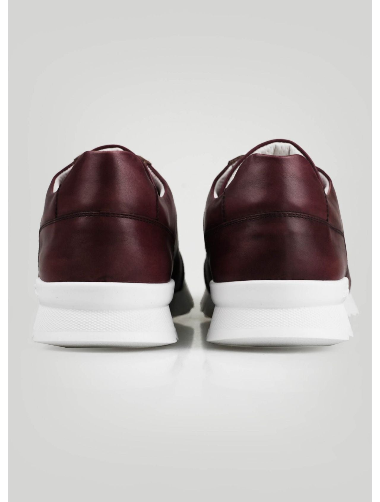 Kiton Burgundy Leather Sneakers