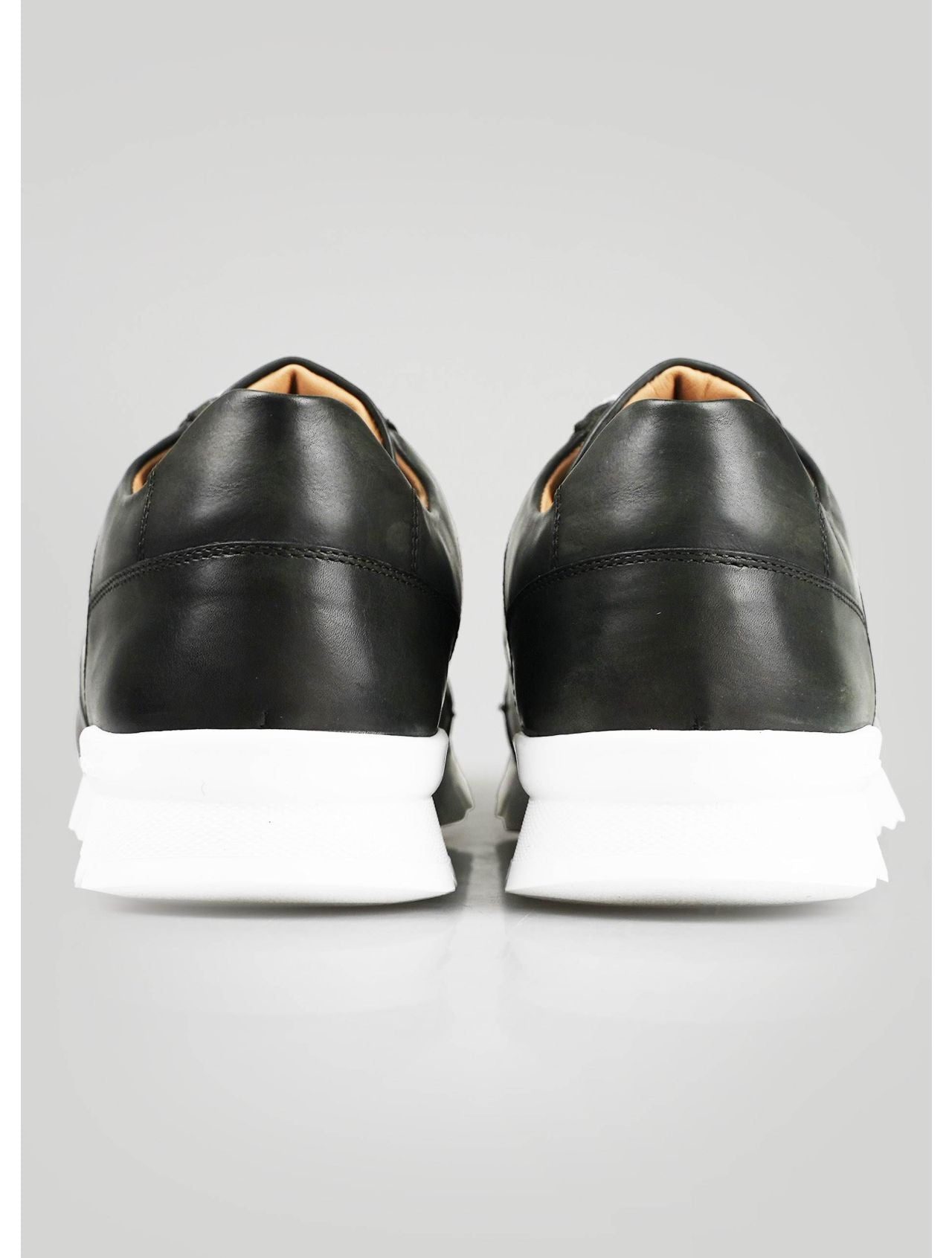 Kiton Dark Green Leather Fur Sheepskin Sneakers
