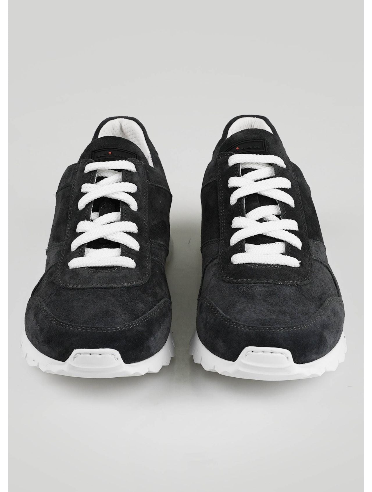Kiton Dark Gray Leather Suede Sneakers