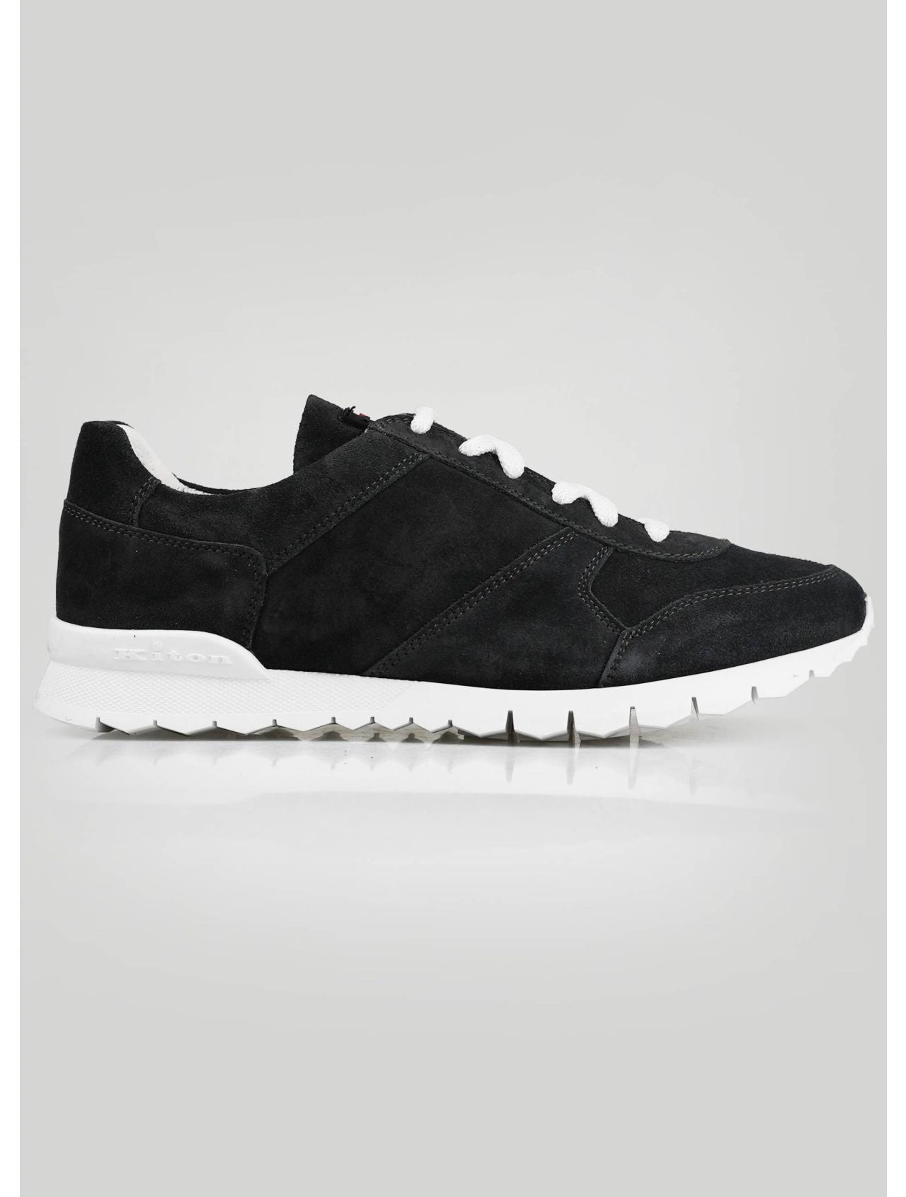 Kiton Dark Gray Leather Suede Sneakers