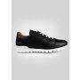 Kiton Black Leather Fur Sheepskin Sneakers