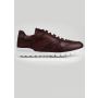 Kiton Burgundy Leather Fur Sheepskin Sneakers