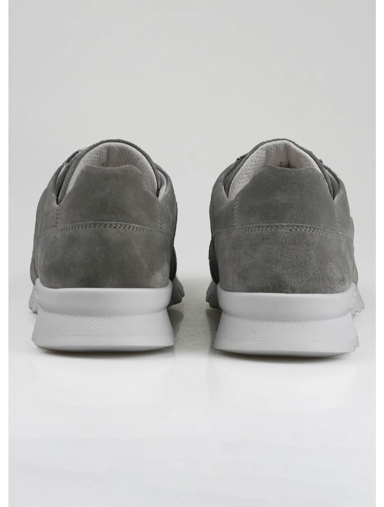 Kiton Gray Leather Suede Sneakers