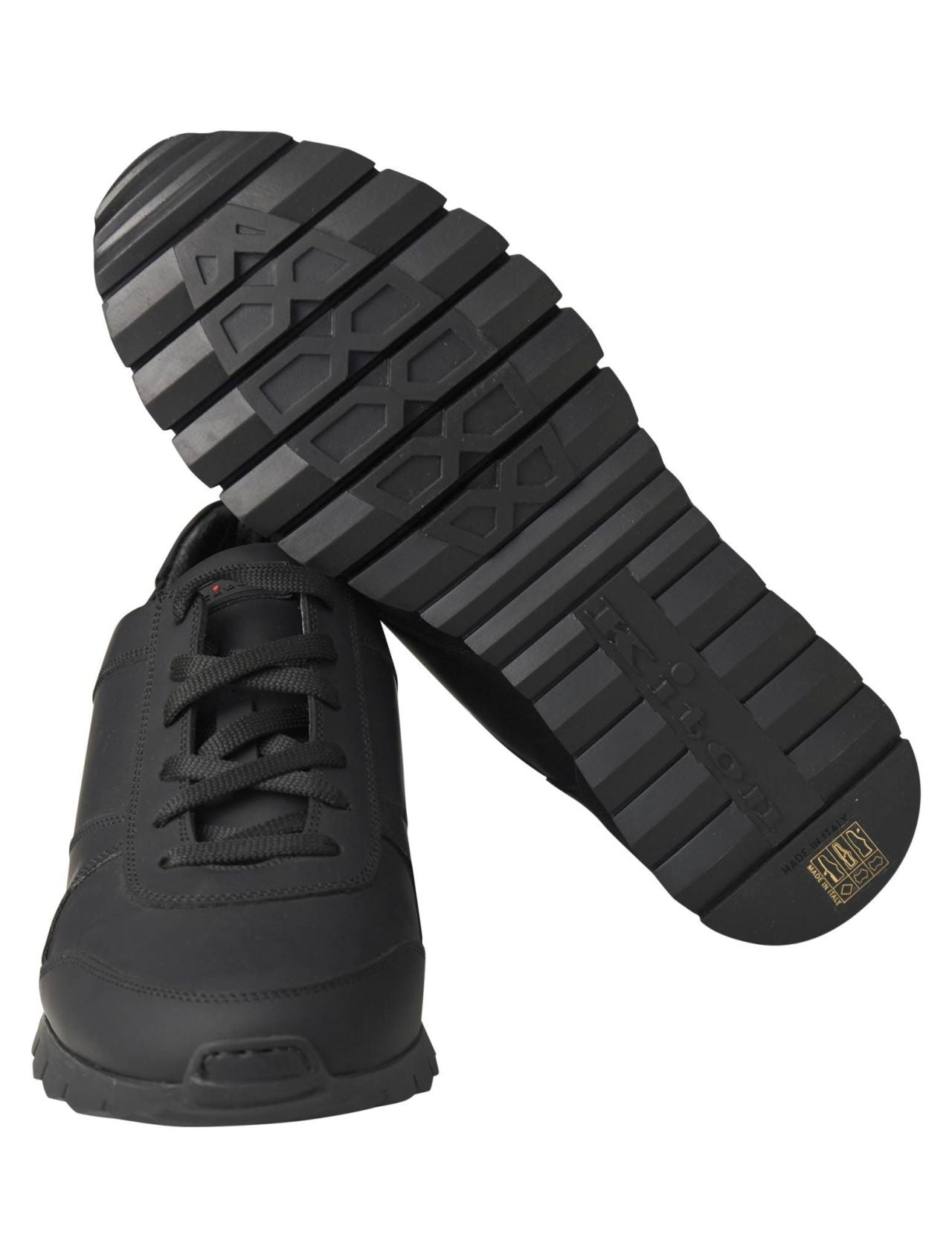 Kiton Black Leather Sneaker