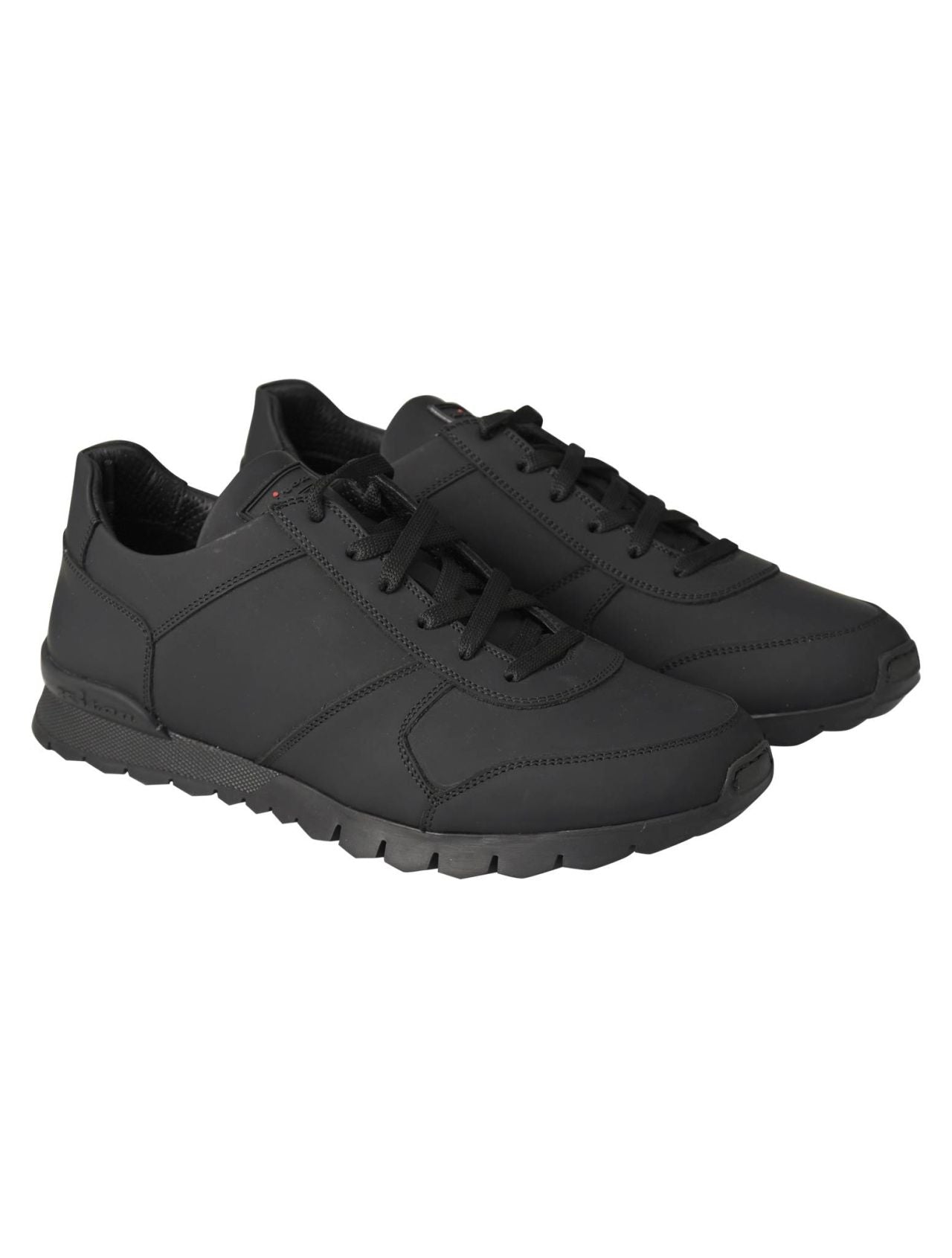 Kiton Black Leather Sneaker