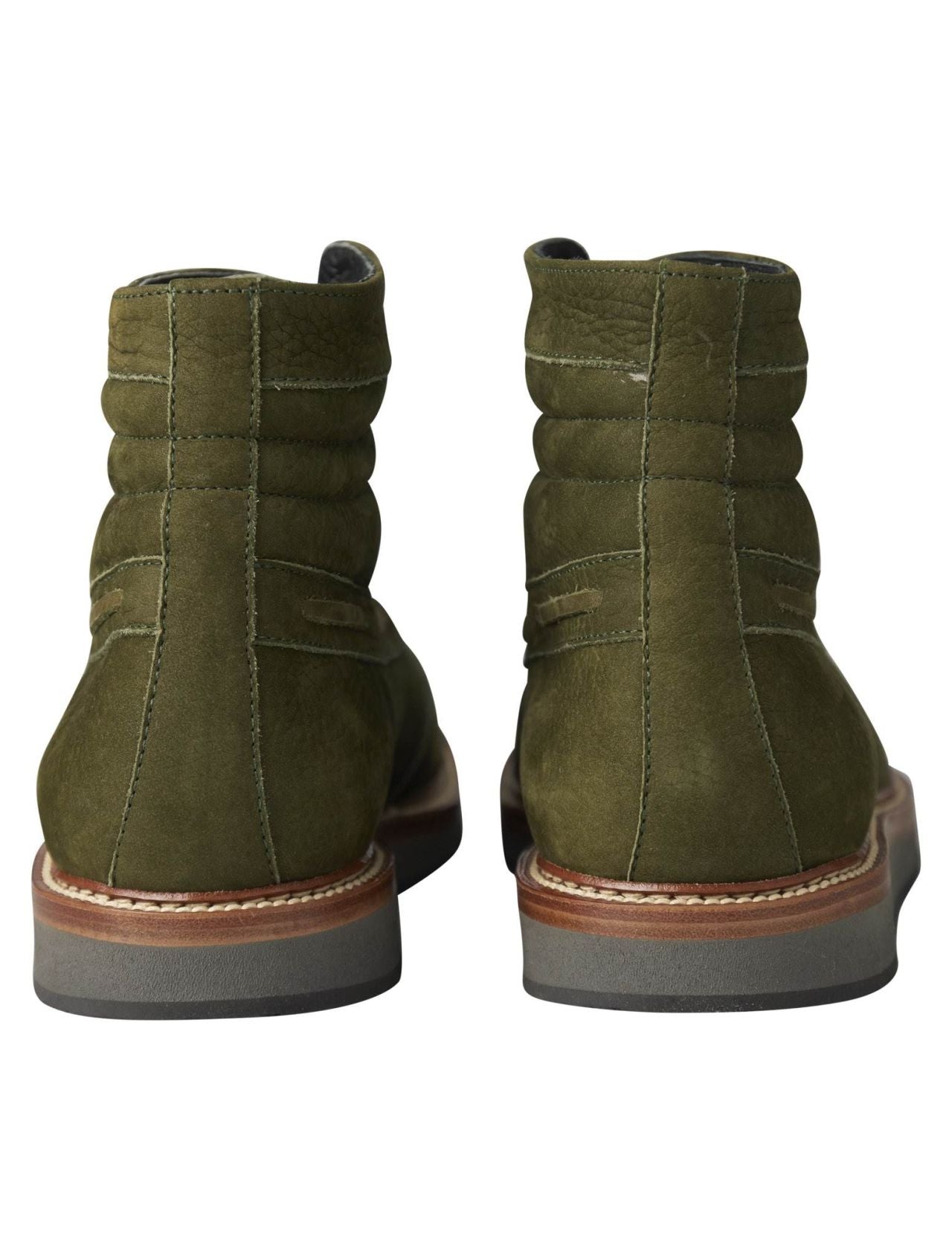 Kiton Green Leather Boots Shoes