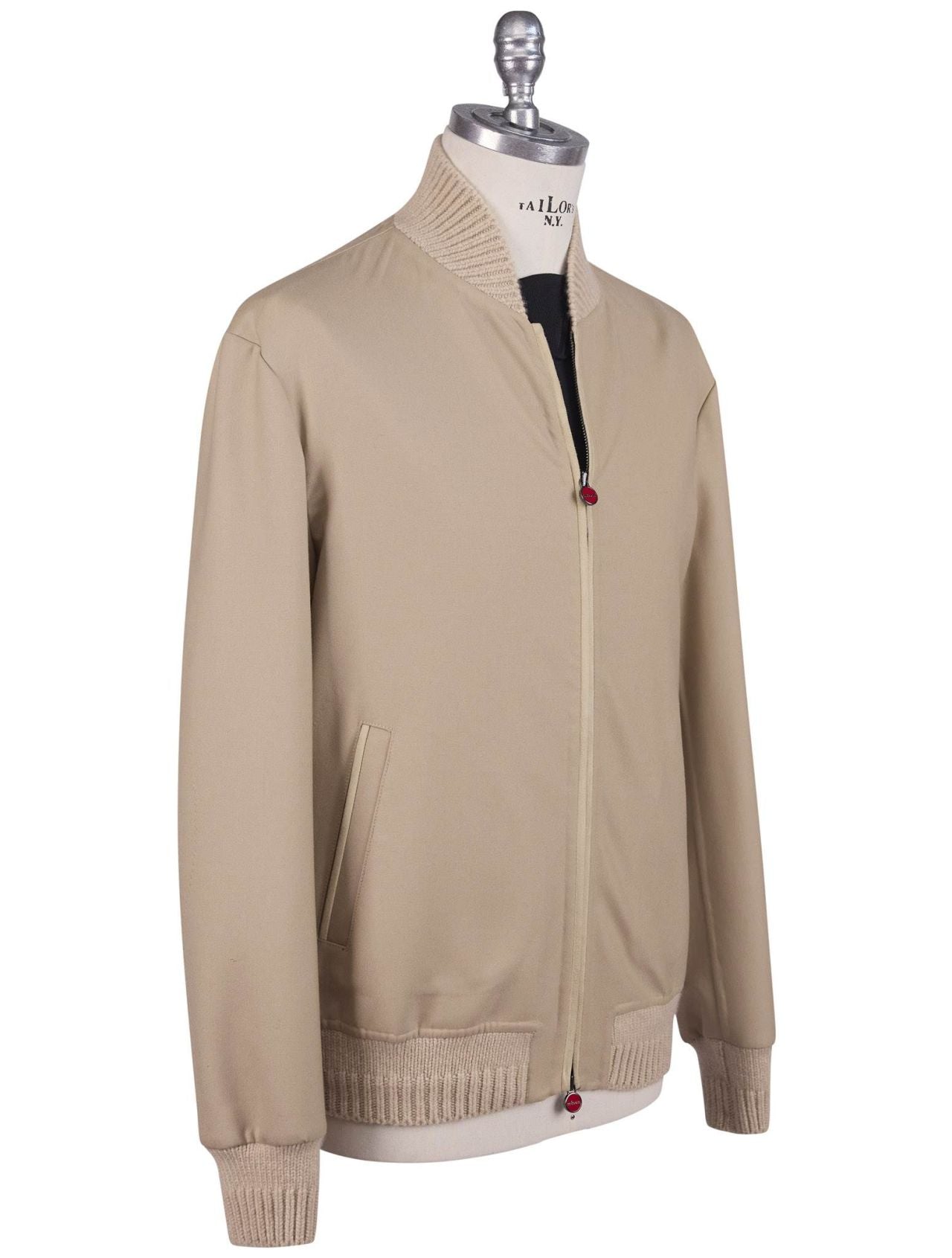 Kiton Beige Wool Ea Coat
