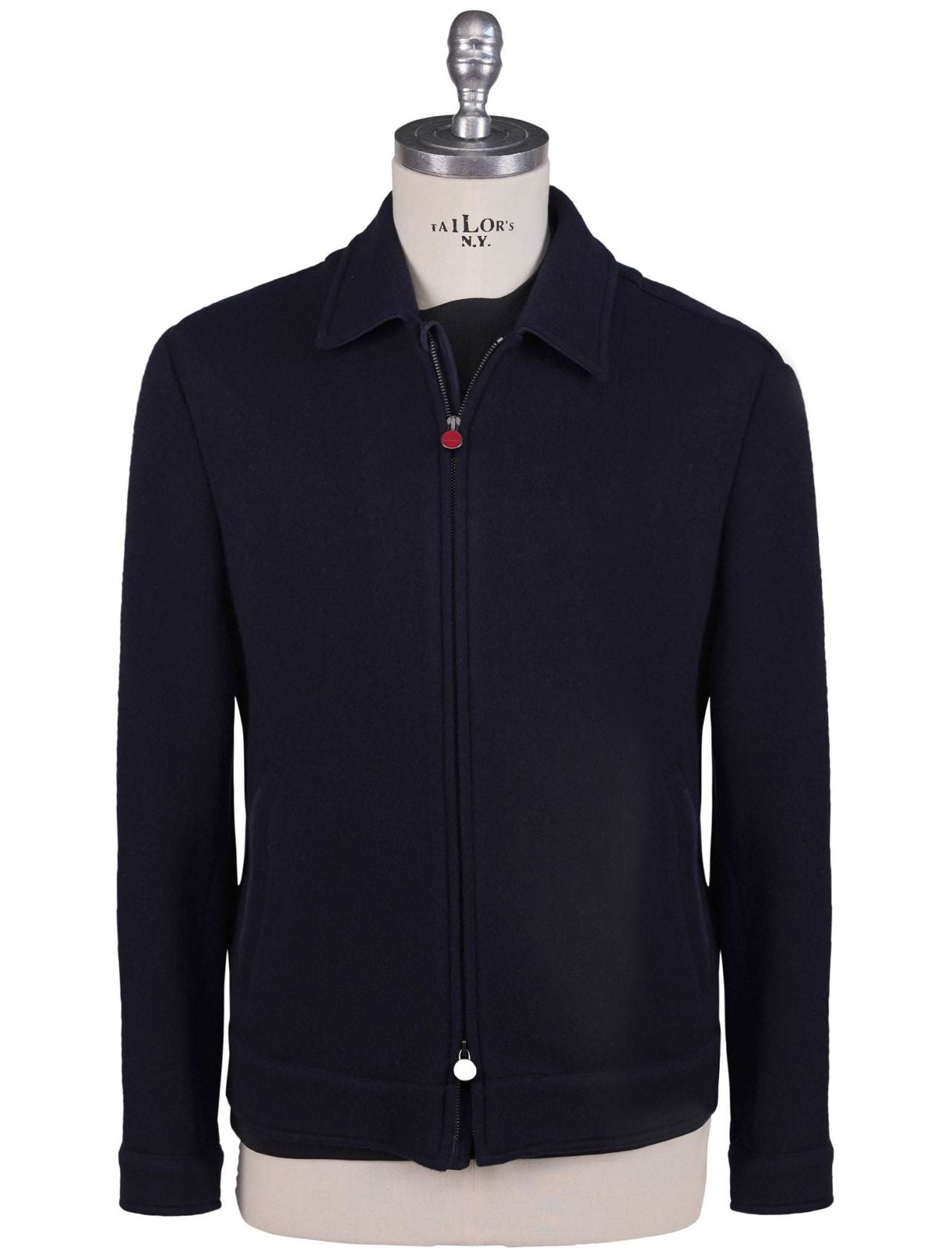 Kiton Blue Wool Cashmere Pa Coat