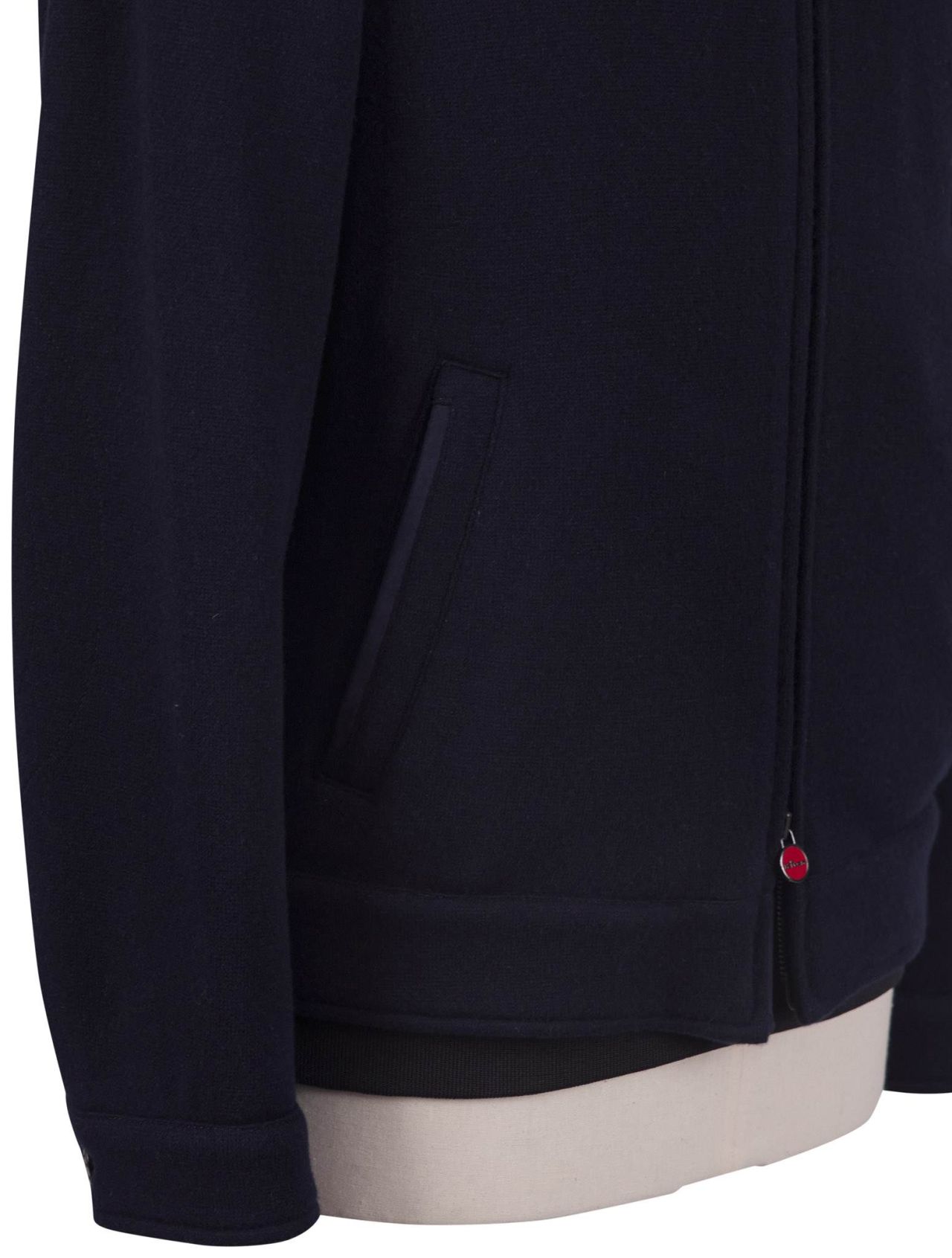 Kiton Blue Wool Cashmere Pa Coat
