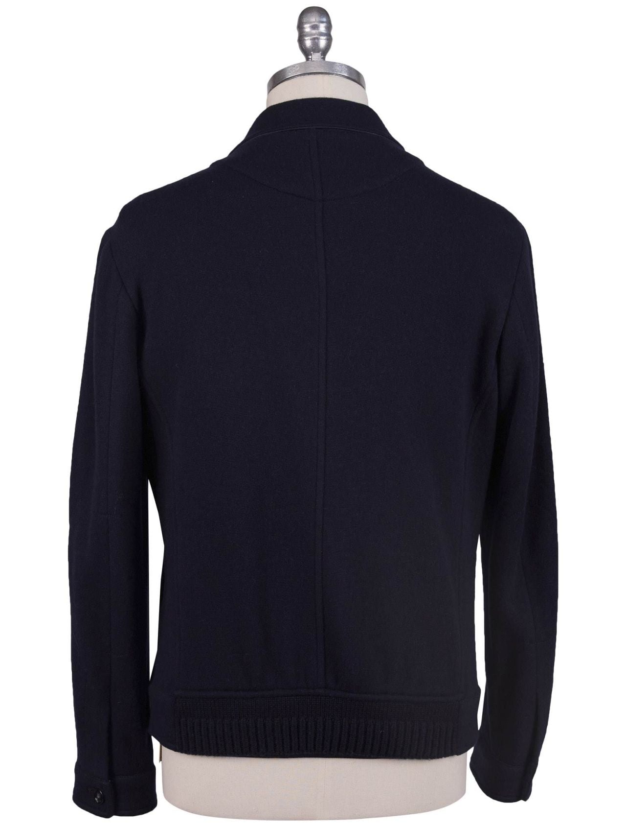 Kiton Blue Wool Cashmere Pa Coat
