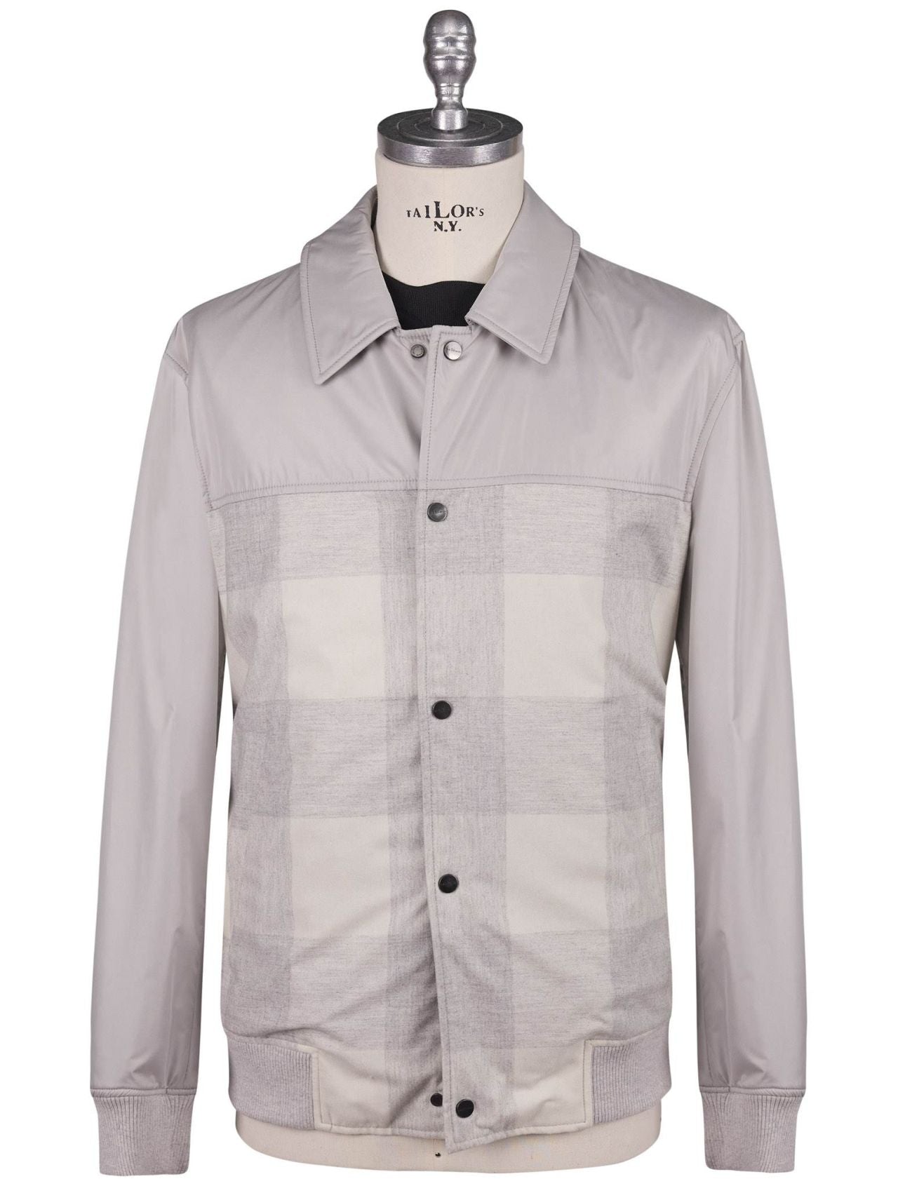 Kiton Gray Virgin Wool Cashmere Coat