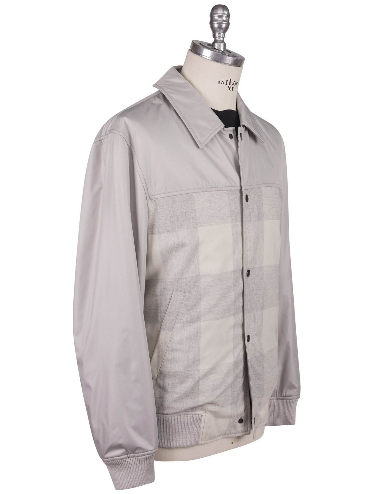 Kiton Gray Virgin Wool Cashmere Coat