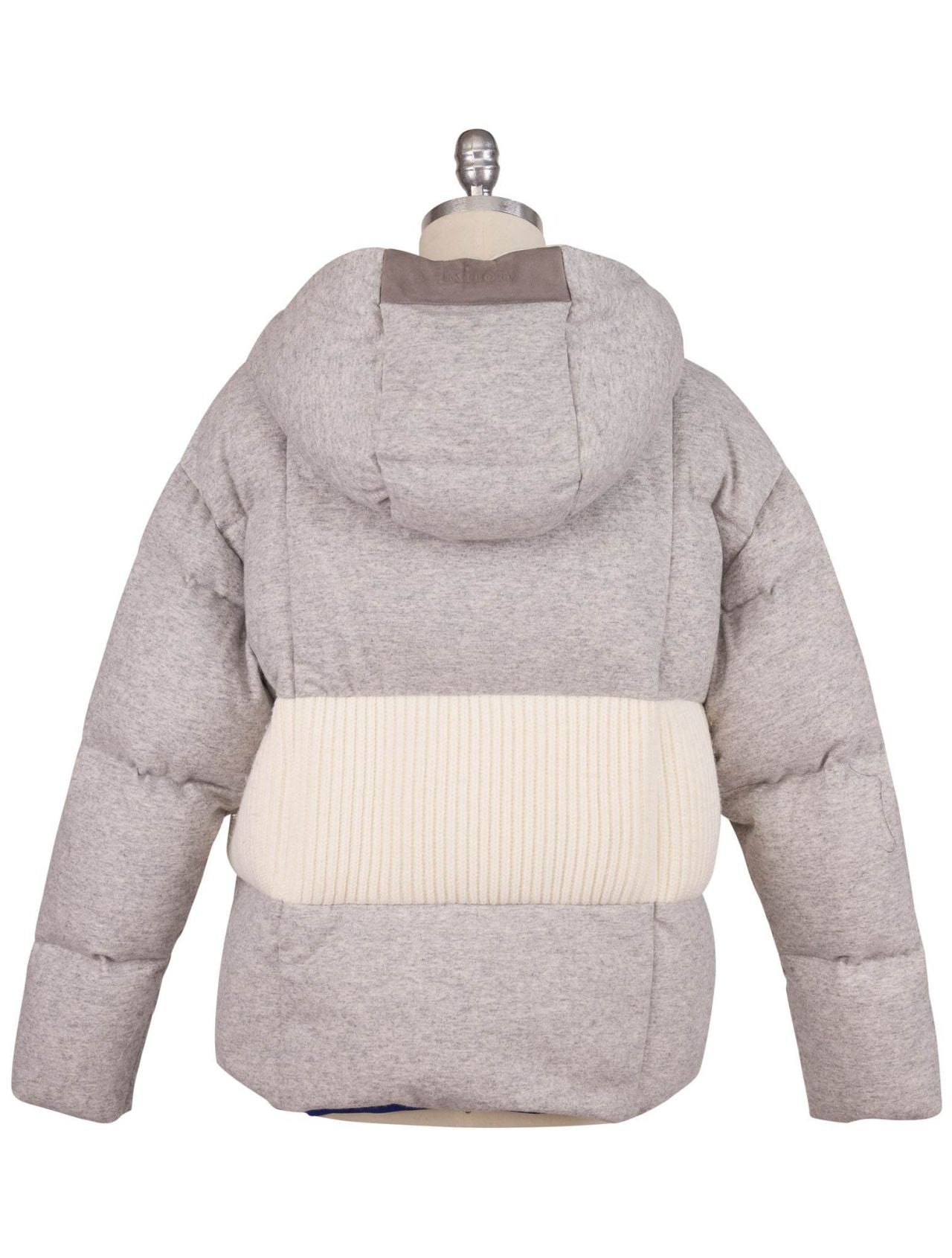 Kiton Gray White Cashmere Coat