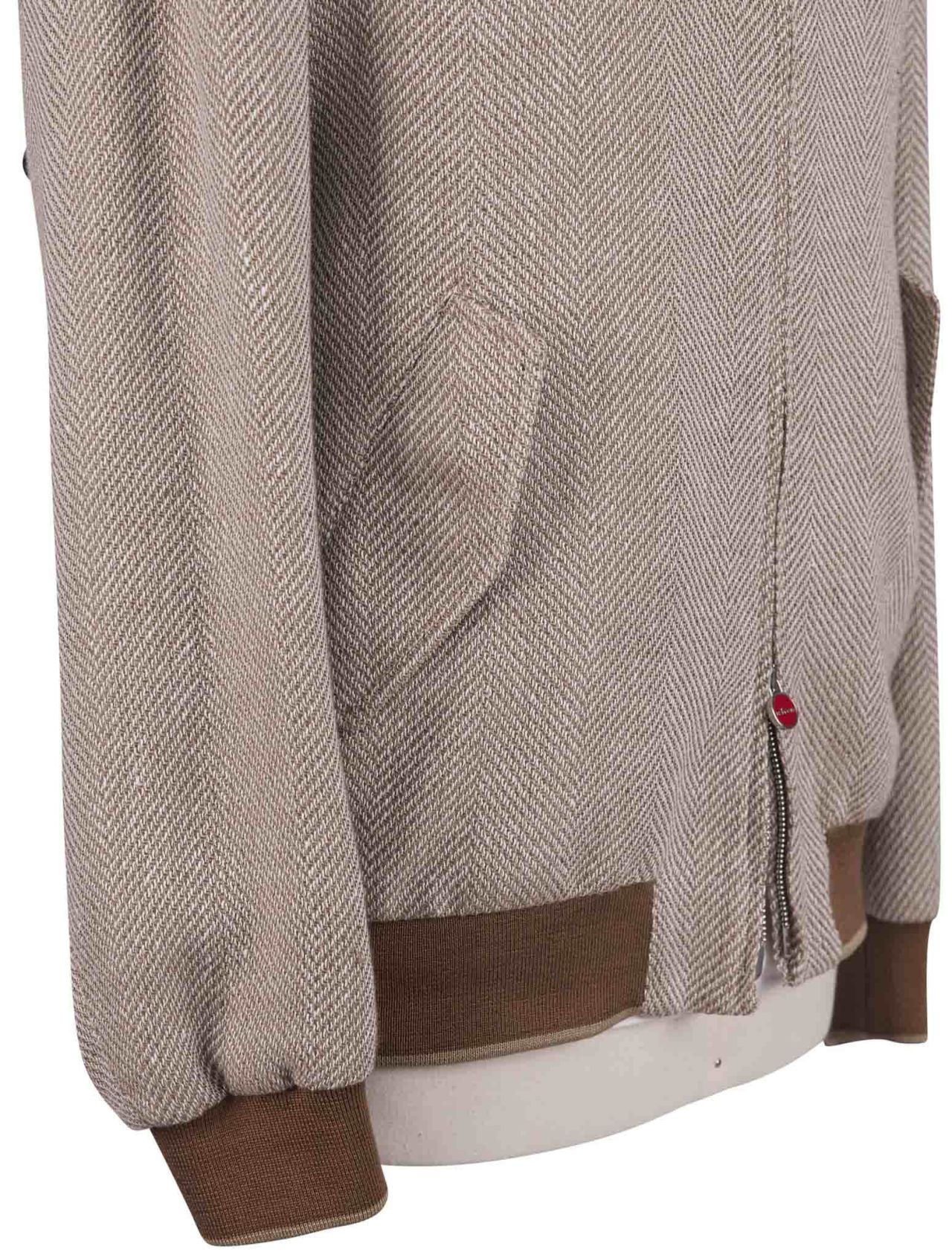 Kiton Beige Brown Cashmere Linen Coat