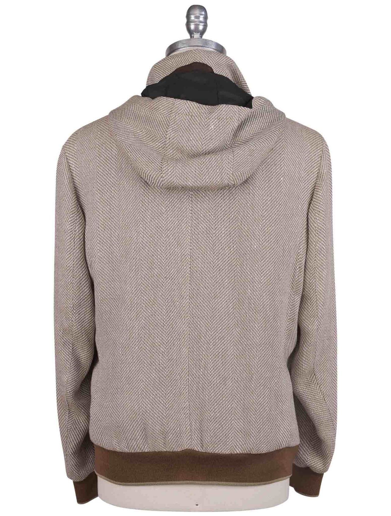 Kiton Beige Brown Cashmere Linen Coat
