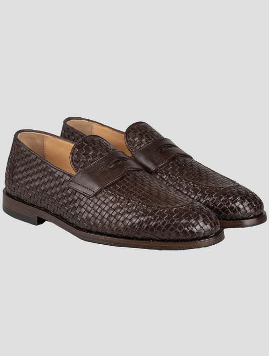 Brunello Cucinelli Dark Brown Leather Loafers