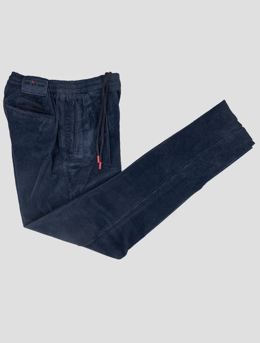 Kiton Blue Cotton Cashmere Ea Velvet Pants