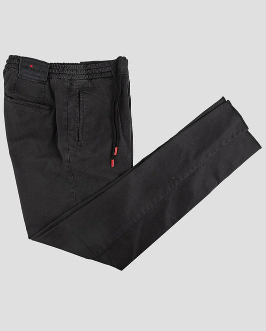 Kiton Black Lyocell Cotton Ea Pants Handmade With Love Hassle-free Returns