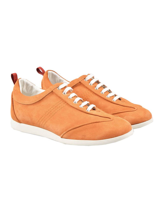 Kiton Orange Leather Suede Sneakers