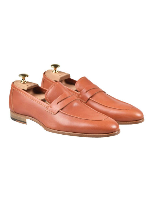 Kiton Orange Leather Loafers
