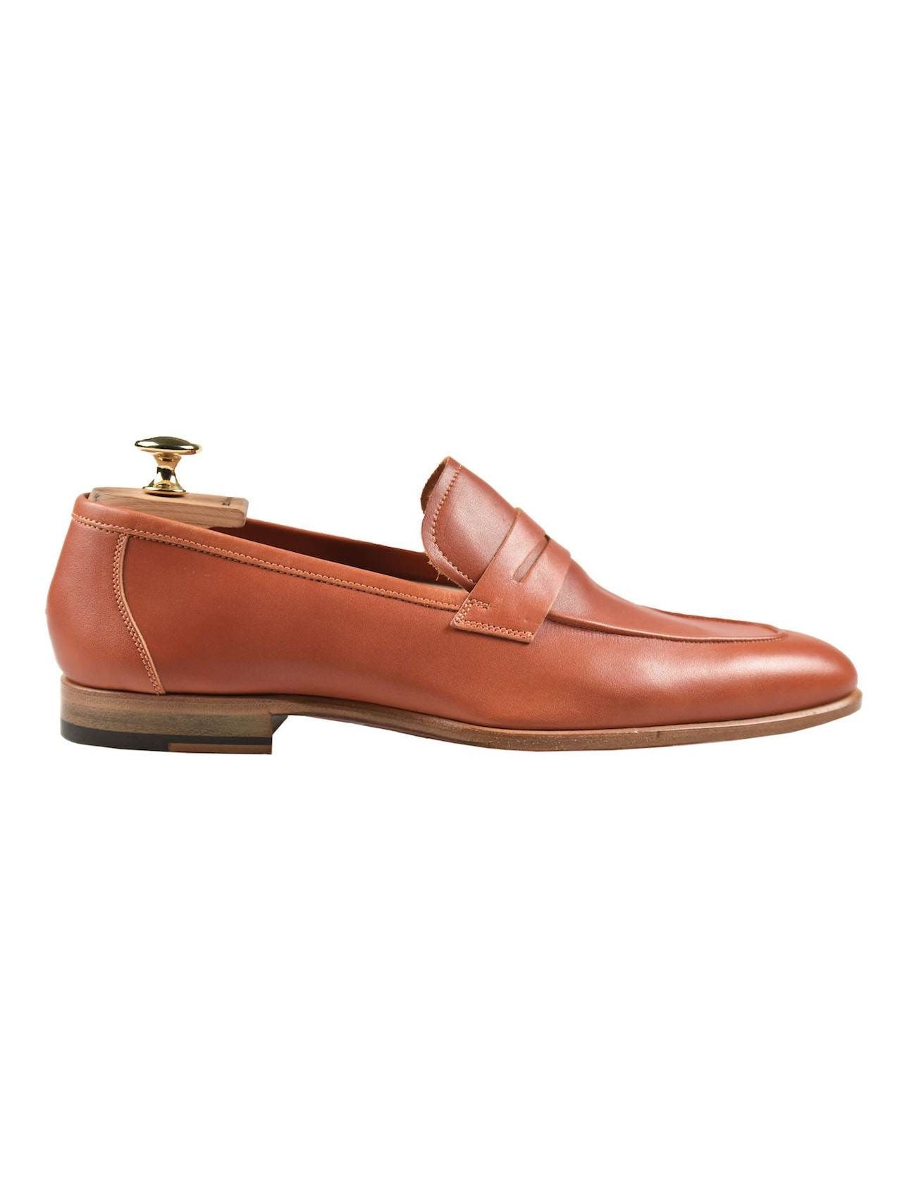 Kiton Orange Leather Loafers