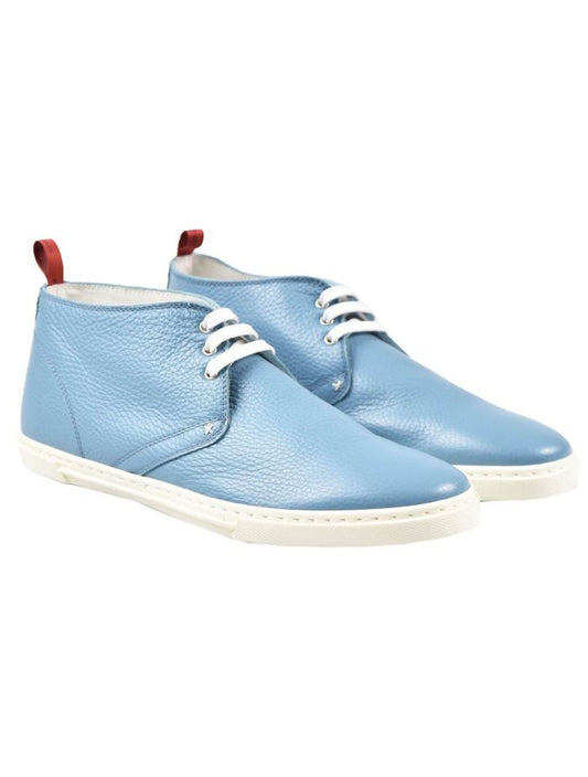 Kiton Light Blue Leather Sneakers