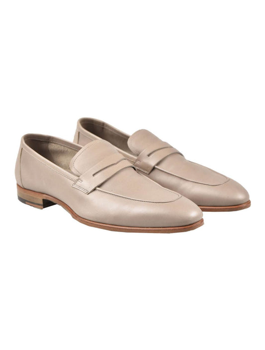 Kiton Beige Leather Loafers