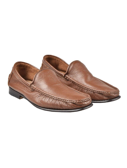 Kiton Brown Leather Loafers
