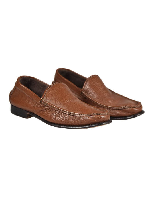 Kiton Brown Leather Loafers