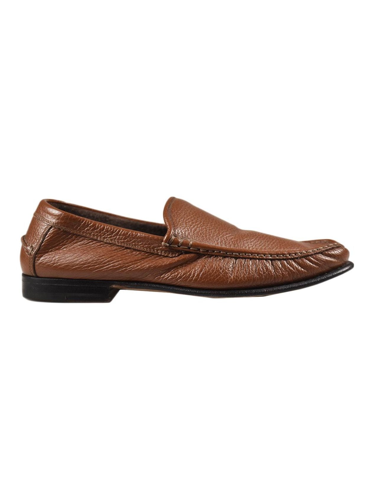 Kiton Brown Leather Loafers