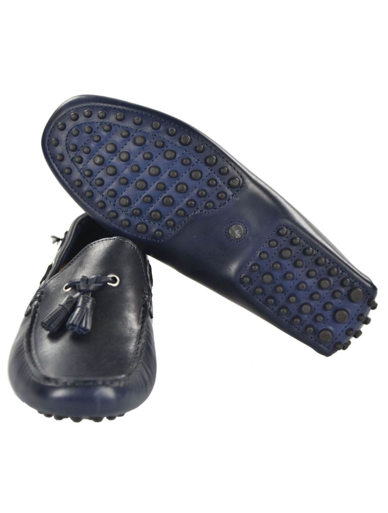 Kiton Blue Leather Loafers