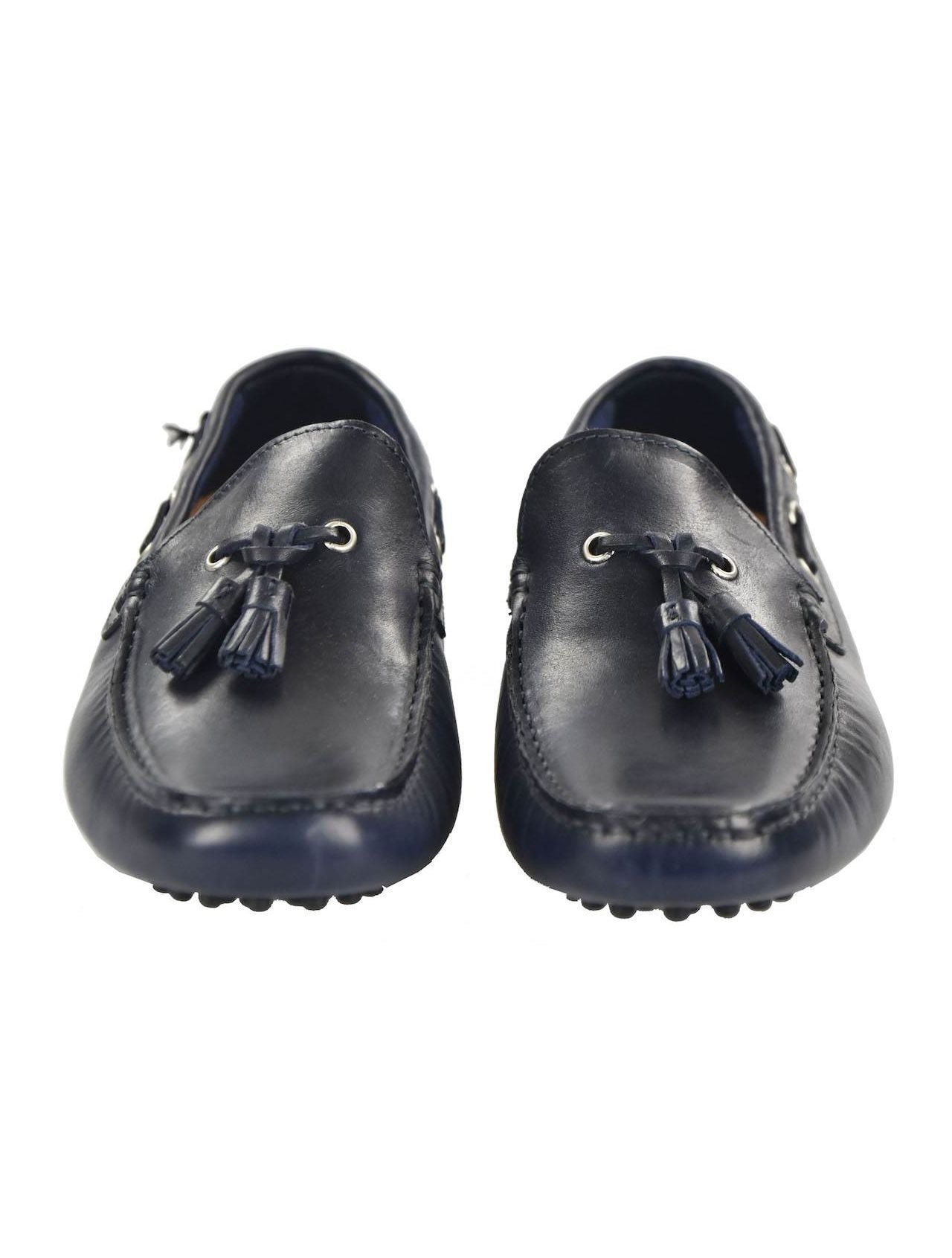 Kiton Blue Leather Loafers