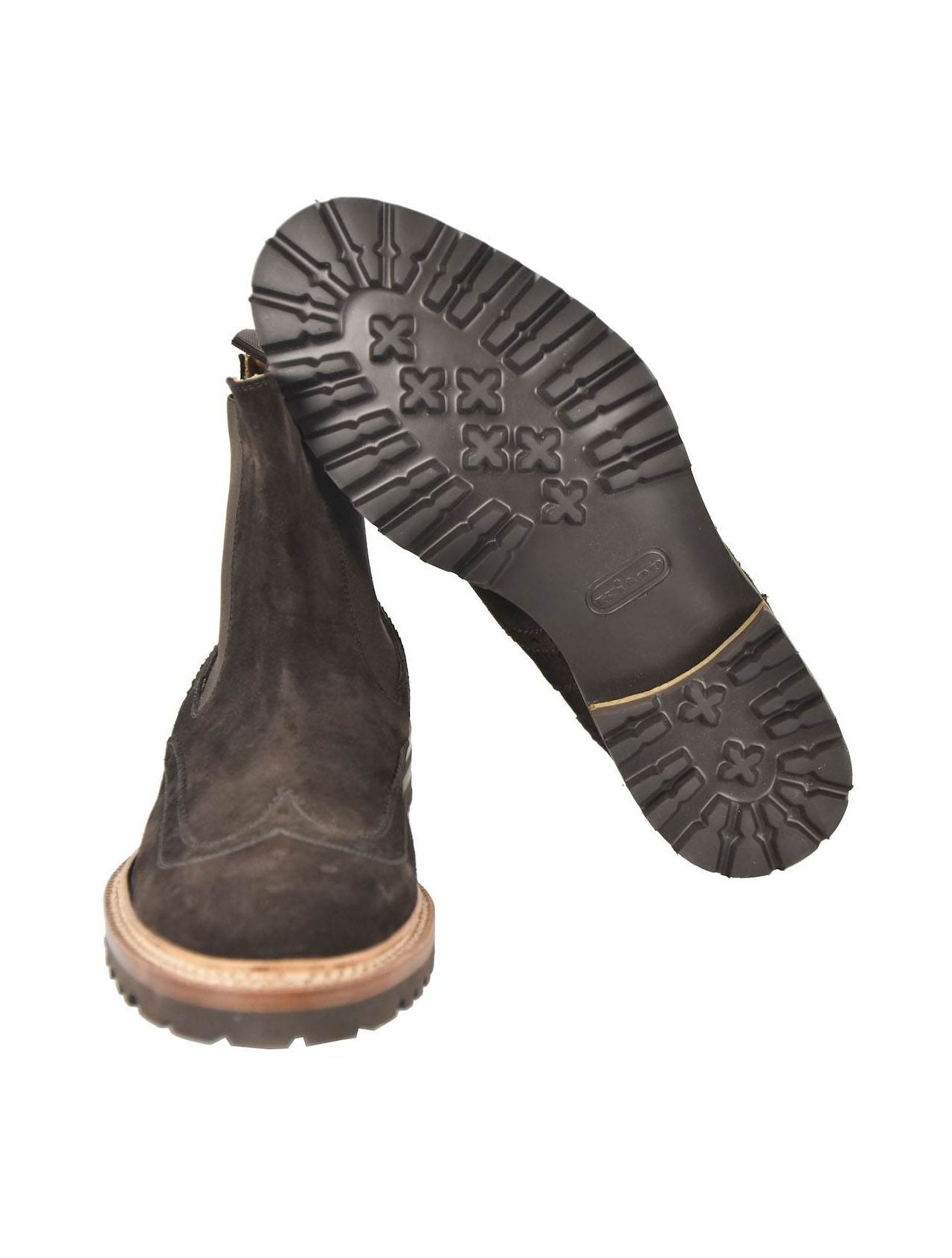 Kiton Brown Leather Suede Boots