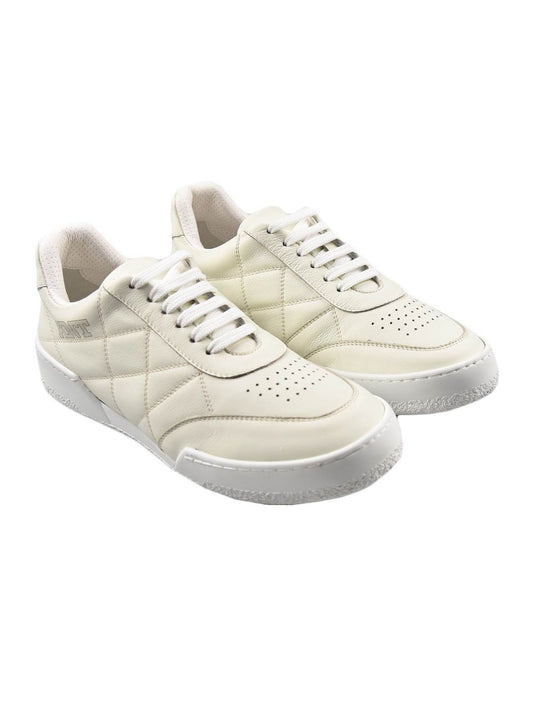 KNT Kiton White Leather Calfskin Sneakers