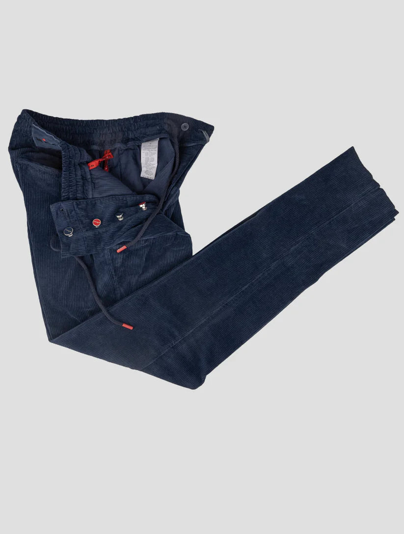 Kiton Blue Cotton Cashmere Ea Velvet Pants